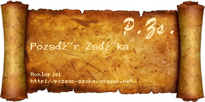 Pozsár Zsóka névjegykártya
